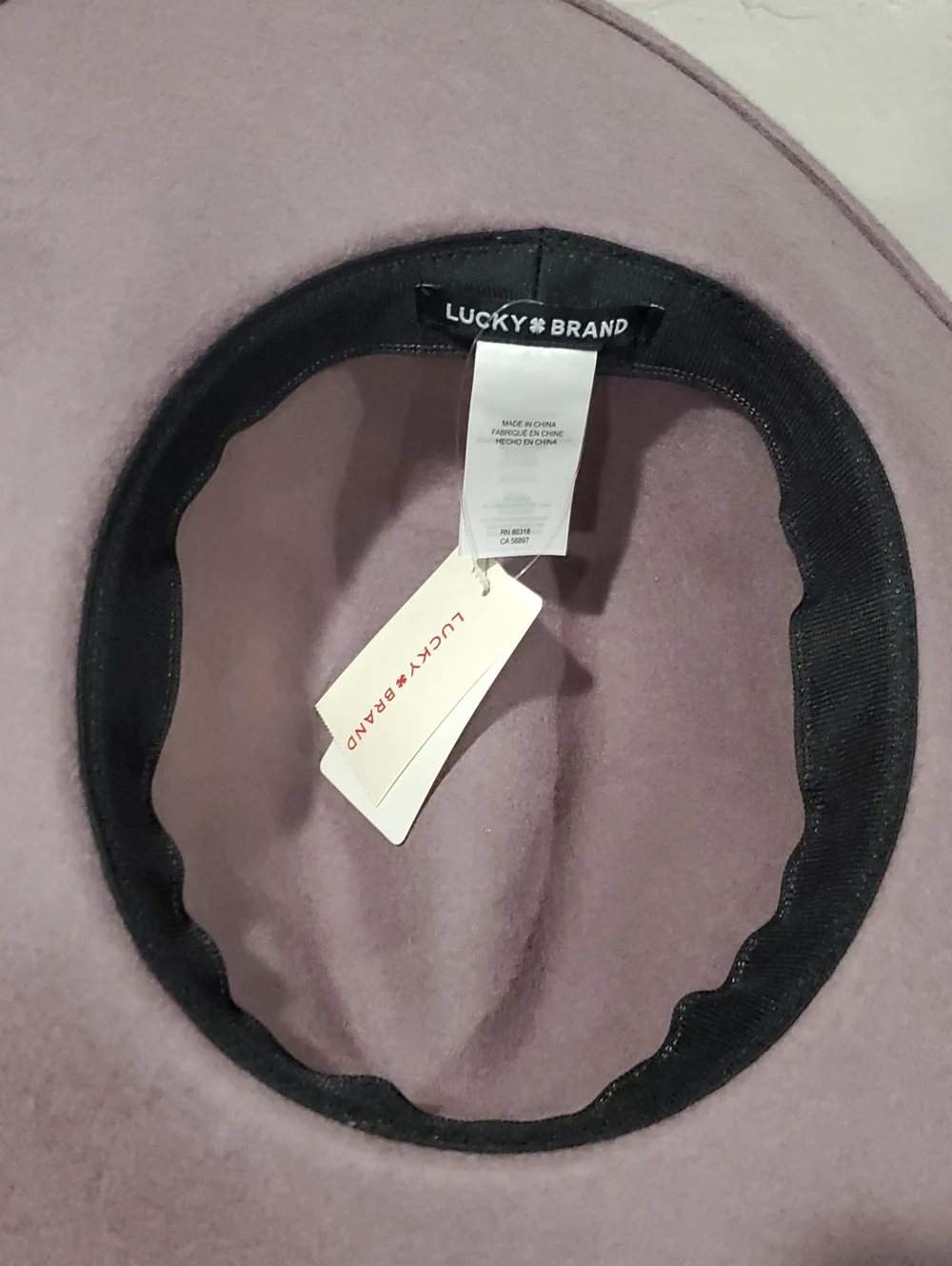 Lucky Brand 100% Wool Wide Brim Ranger Hat In Dusty Mauve